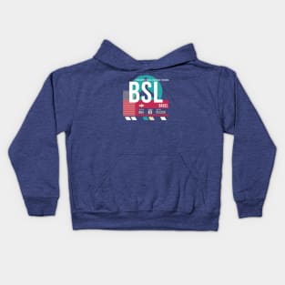 Basel, Switzerland (BSL) Airport Code Baggage Tag Kids Hoodie